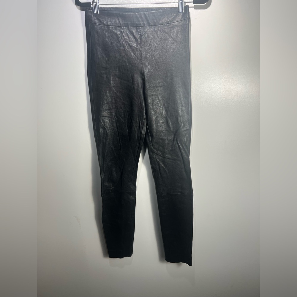 Theory Pull-On 100% Luxe Lamb Leather Leggings Black Sz 4 - Picture 7 of 15